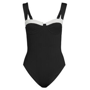 Evarae Womens Nova One-Piece Swimsuit US 8 Black/Cream IT 44 - NWT $305